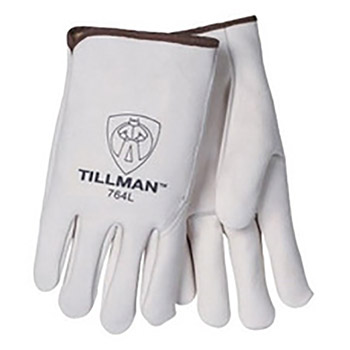 Tillman Large Pearl Super Premium Heavy Duty Top Grain Cowhide Kevlar Gunn Cut Drivers Gloves With Reinforced Thumb And Slip-On Cuff