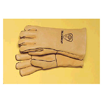 Tillman 945L Large Gold 14" Top Grain Elk Wool Lined Welders Gloves With Straight Thumb Welted Fingers And Kevlar
