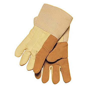 Tillman X-Large 14" Brown 22 Ounce Flextra Double Wool Lined Heat Resistant Gloves With Gold Acrylic Coated Fiberglass Gauntlet Cuff And Kevlar Thread