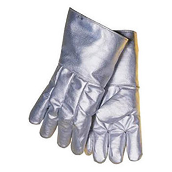 Tillman X-Large 14" Silver Aluminized Carbon Kevlar Double Wool Lined Heat Resistant Gloves Gauntlet Cuff