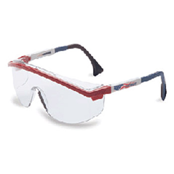 Uvex S1169C by Honeywell Sperian Astrospec 3000 Safety Glasses With Nylon Red White And Blue Frame Clear Polycarbonate Uvex S1169Ctr