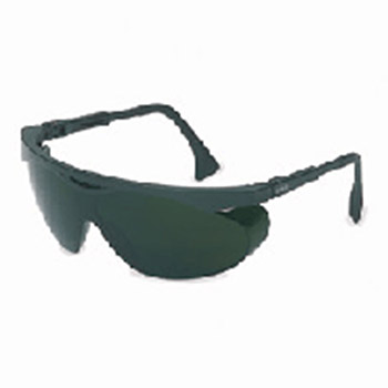 Uvex S1908 by Honeywell Sperian Skyper Safety Glasses With Black Frame And Green And Shade 5 Polycarbonate Infra-dura Ultra-du