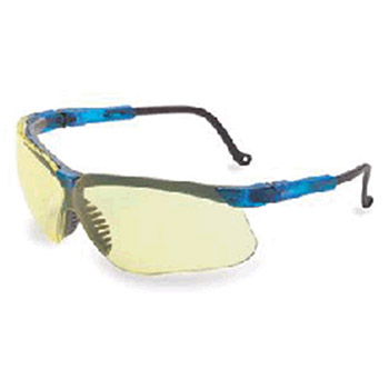 Uvex S3242 by Honeywell Sperian Genesis Safety Glasses With Vapor Blue Frame And Amber Polycarbonate Ultra-dura Anti-Scratch Hardcoat