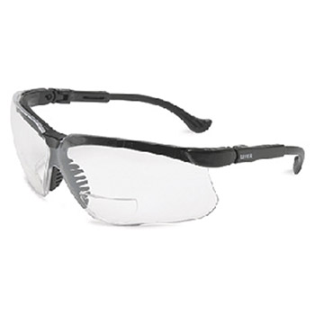 Uvex S3764 by Honeywell Sperian Genesis Reading Magnifiers 3.0 Diopter Safety Glasses With Black Frame And Clear Polycarbonate