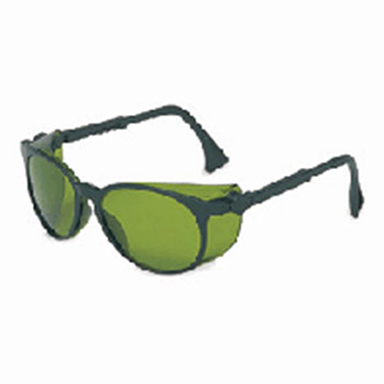 Uvex S4004 by Honeywell Sperian Flashback Safety Glasses With Black Frame And Green And Shade 2 Polycarbonate Infra-dura Ultra