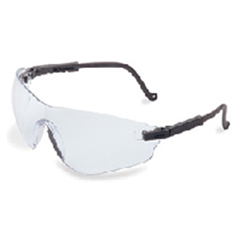 Uvex S4500 by Honeywell Sperian Falcon Safety Glasses With Black Frame And Clear Polycarbonate Ultra-dura Anti-Scratch Hard Coating