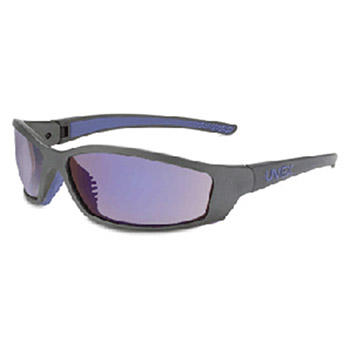 Uvex SX0404 by Honeywell Sperian SolarPro Safety Glasses With Gray And Blue Frame And Blue Polycarbonate Supra-Dura Anti-Scratch