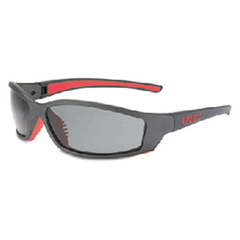 Uvex SX0405 by Honeywell Sperian SolarPro Safety Glasses With Gray And Red Frame And Gray Polarized Polycarbonate Anti-Scratch