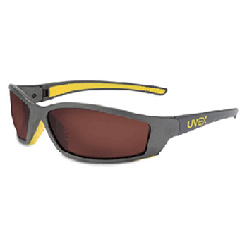 Uvex SX0407X by Honeywell Sperian SolarPro Safety Glasses With Gray And Yellow Frame And SCT-Gray Polycarbonate Uvex SX0407Xtreme Anti-Fog
