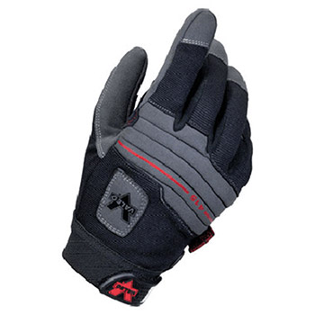 Valeo V415-L Large Black Mechanics Anti-Vibe Full Finger Synthetic Leather Anti-Vibration Gloves With Elastic Cuff