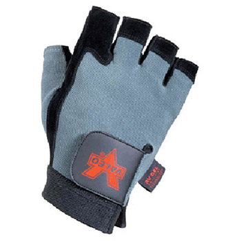 Valeo V430-XL X-Large Blue And Black Fingerless Split-Leather Anti-Vibration Gloves With Elastic Cuff AV GEL Padded P