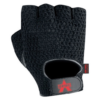 Valeo V450 Black Mesh Fingerless Genuine Leather Anti-Vibration Gloves With Hook and Loop Cuff Cotton Mesh