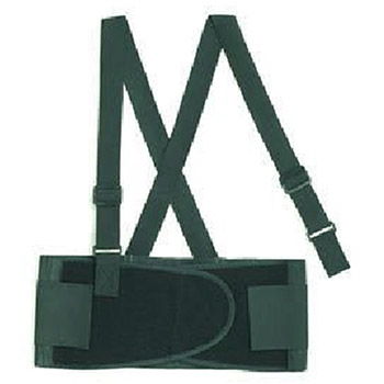 Valeo VI4675LG Large (42"-56") Black VEE Economy Elastic Belt With 1 1/2" Removable Elastic Suspenders