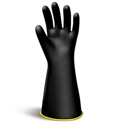 SALISBURY By Honeywell Electiflex, Yellow Liner And Black 16" Linesman Gloves Class 2  With Straight Cuff, Per Pr