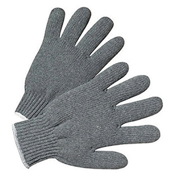 West Chester Ladies Medium Weight Gray Cotton And Polyester Seamless Knit Uncoated Work Gloves With Cotton And Polyester Liner, Elastic Cuff And Wing Thumb