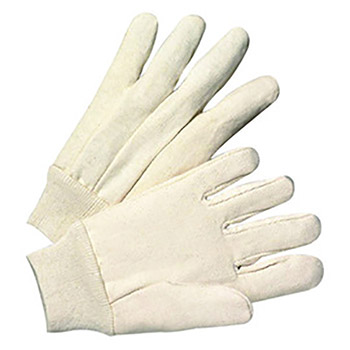 West Chester Large 12 Ounce Natural Poly Cotton Canvas Clute Cut Uncoated Work Gloves With Knit Wrist And Wing Thumb