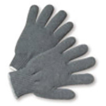 West Chester Ladies Heavy Weight Gray Cotton And Polyester Seamless Knit Uncoated Work Gloves With Cotton And Polyester Liner, Elastic Cuff And Wing Thumb