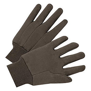 West Chester Large 8 Ounce Standard Weight Brown Cotton Clute Cut Uncoated Work Gloves With Knit Wrist And Straight Thumb, Per Dozen