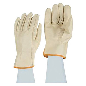 West Chester 2X Natural Color Select Grain Pigskin Unlined Gunn Cut Drivers Gloves With Keystone Thumb, Shirred Elastic Wrist And Cotton Hem