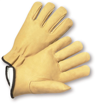 West Chester Select Grain Pigskin Leather Driver Glove with Positherm Lining, Keystone Thumb, Sjirred Elastic Wrist, Per Dz