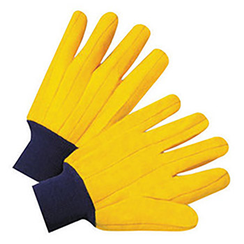 West Chester Large Standard Weight Yellow Cotton And Polyester Uncoated Work Gloves With Cotton And Polyester Liner, Knit Wrist And Straight Thumb