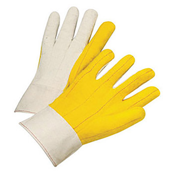 West Chester Large 18 Ounce Natural And Yellow Cotton Uncoated Work Gloves With Cotton And Polyester Liner, Band Top Cuff And Straight Thumb