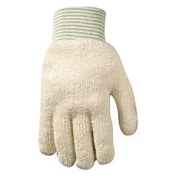 Wells Lamont Large White Heavy Weight Cotton Terry Cloth Heat Resistant Gloves With Knit Wrist Cuff