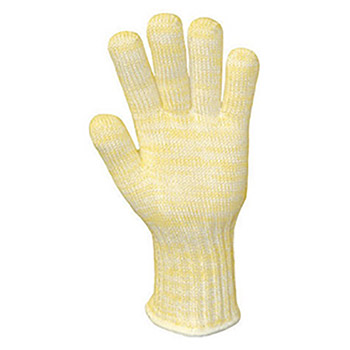 Wells Lamont Large Yellow And White Kevlar  Nomex Cotton Lined Heat Resistant Gloves With Wing Thumb And Continuous Knit Wrist