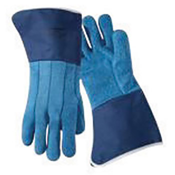 Wells Lamont Large Blue Jomac Heavy Weight Terry Cloth Heat Resistant Gloves With Duck Gauntlet Cuff