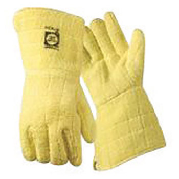 Wells Lamont X-Large Yellow Jomac Heavy Weight Loop-Out Kevlar Cotton Lined Heat Resistant Gloves With 5 1-2" Gauntlet Cuff
