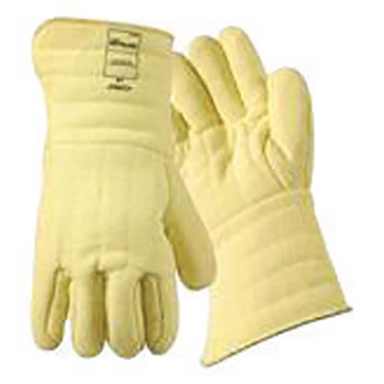 Wells Lamont Large Yellow Jomac Standard Weight Kevlar Double Wool Lined Heat Resistant Gloves With 5" Gauntlet Cuff, Per Dz