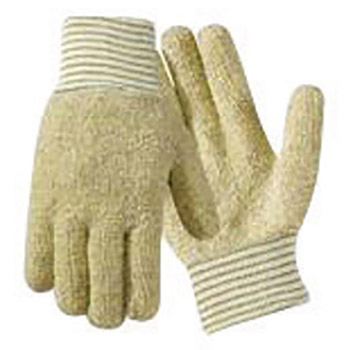 Wells Lamont Ladies Yellow And White Jomac Medium Weight Loop-Out Kevlar Cotton Blend Terry Cloth Heat Resistant Gloves With Knit Wrist Cuff