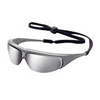 North by Honeywell WLS11150354 Millennia Safety Glasses With Black Nylon Frame, Silver Mirror Polycarbonate Ultra-dura Anti-Scratch Lens And Breakaway Neck Cord